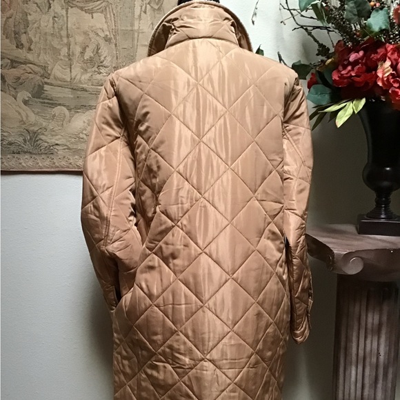 Active Wear Light Tan Quilted Coat, NWT, soft sheep style collar, medium - Picture 4 of 11